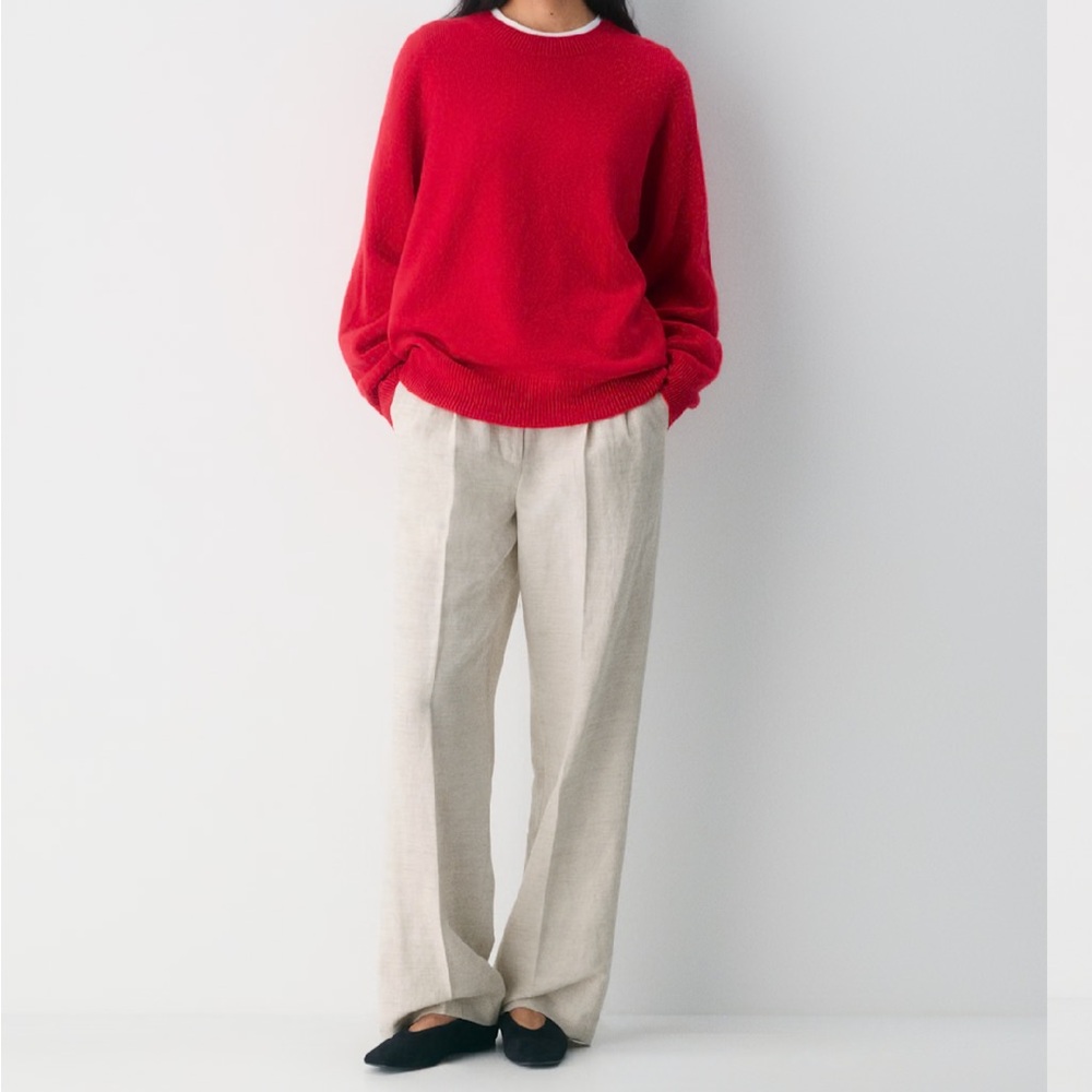 Aritzia Wilfred The Effortless Pants in Beige Linen Size 6